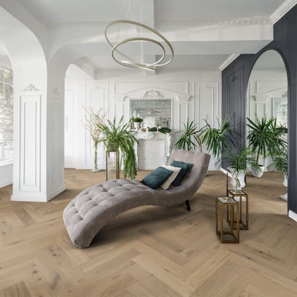 Mullican Hardwood Castillian Premier Herringbone  5" Monroe Bisque 25945 - Image 2