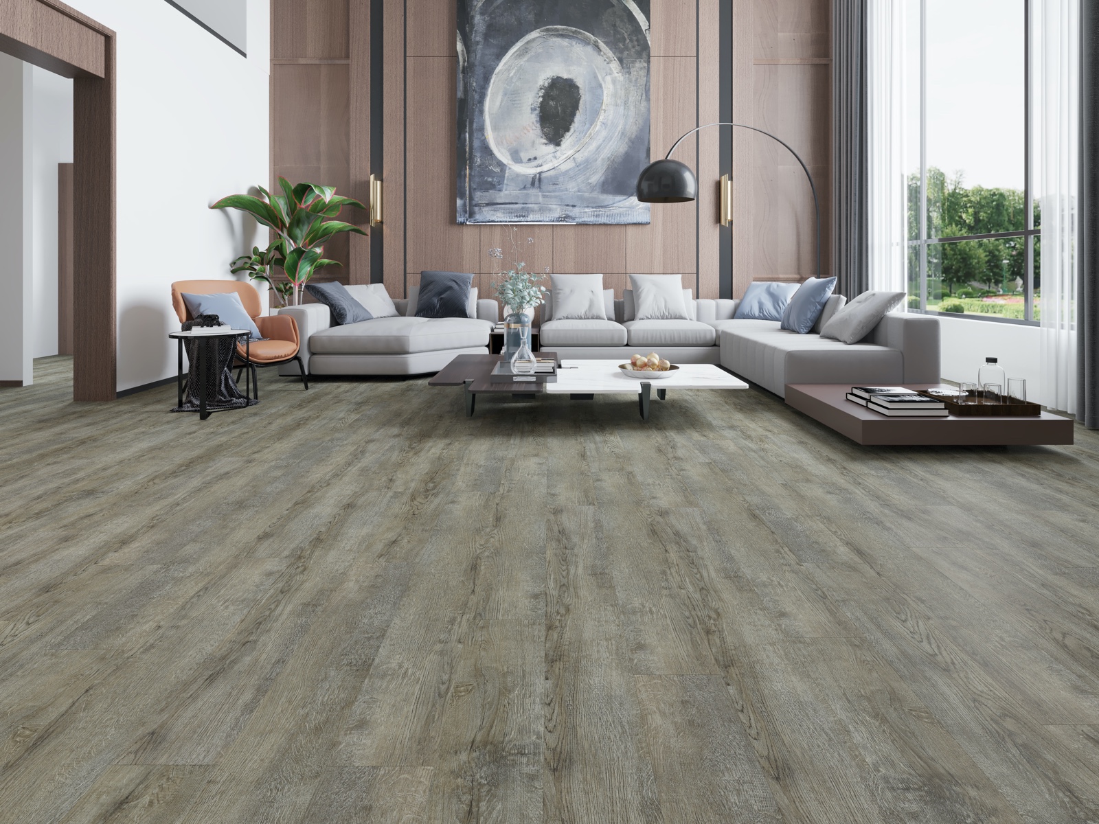 12mm AC5 Laminate Flooring with Attached WPC Underlayment Waterproof E1 ...